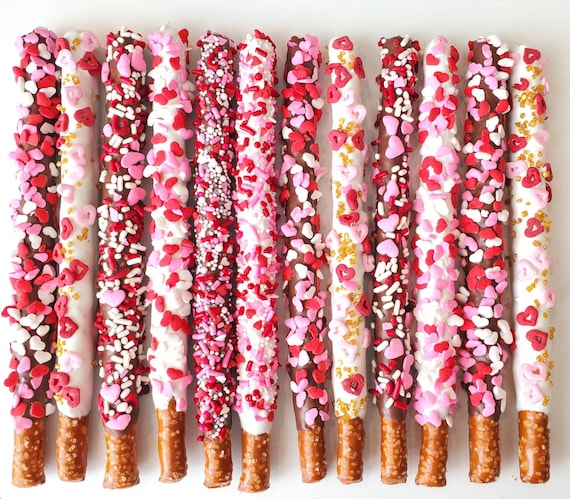 VALENTINE'S DAY chocolate covered pretzels