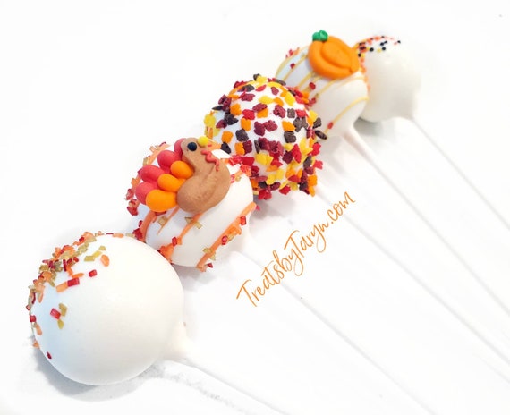 Harvest cake pops. Turkey cake pops. Thanksgiving treats. Thanksgiving cake pops. Thanksgiving pops. Thanksgiving gift. Acorn cake pop