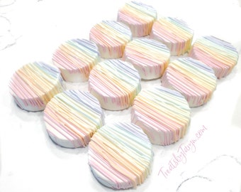 Ombre Chocolate Covered Oreos. Ombre treats. Unicorn Oreos.  Unicorn treats. Pastel Oreos. Pastel treats