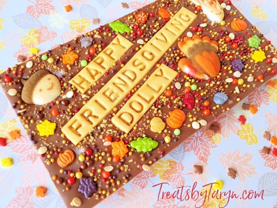 Thanksgiving personalized chocolate bar. Friendsgiving bar. Friendsgiving treats. Thanksgiving favors. Friendsgiving gifts. custom bar.