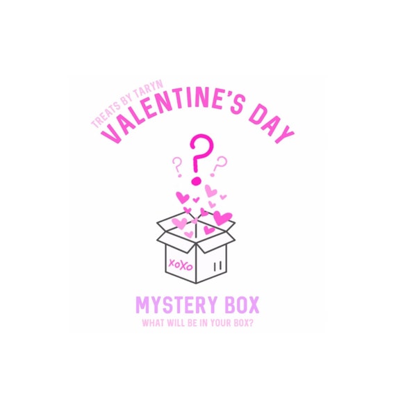 Valentine's Day mystery treat box. Galentines day treats. Mystery boxes. Vday treat box. Vday gifts. Valentine's Day gifts. Vday chocolate