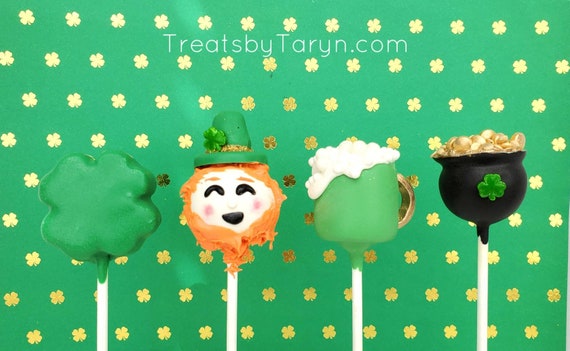 St Patrick's day cake pop set. St Patty's cake pops. Irish cake pops. Leprechaun cake pops. Pot of gold cake pops. St Patrick's day treats