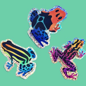 Cute Frog Glitter Sticker Pack Kawaii Decals