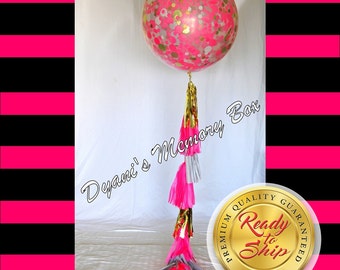 Giant Confetti Balloon with Tassel Tail, Paris Decor (36 inch)