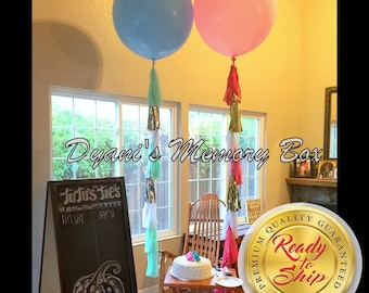 36" Latex Balloon with Tassel Tail - Biodegradable Party Decoration