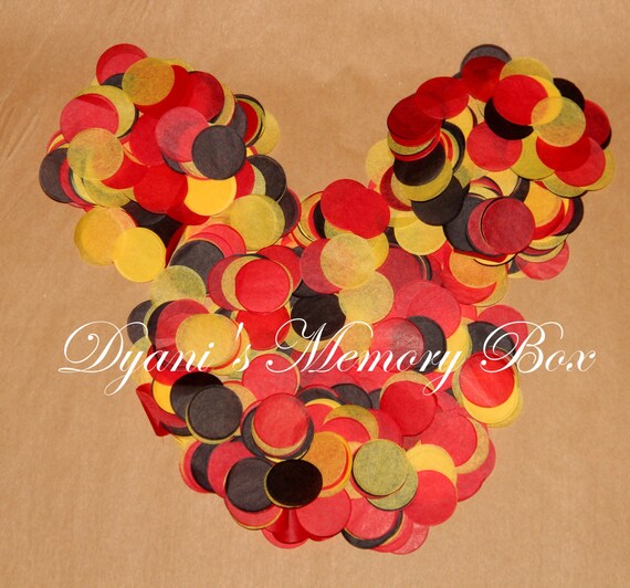 Mickey Mouse Confetti - Ready to Ship / Hand-Cut 1" Circle Tissue Confetti / Super Hero Birthday Party Il_570xn