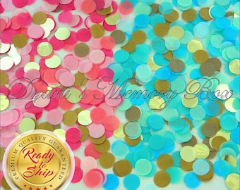 Gender Reveal Confetti – Tissue Paper & Gold Mylar, Party Decoration