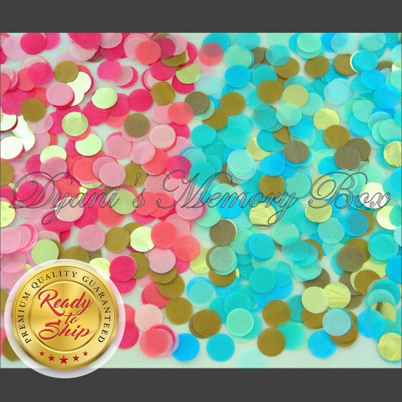 Ready to Ship -Gender Reveal Circle Tissue Confetti /Baby Shower Confetti / It's a Boy / It's a Girl / Gender Reveal Party Il_570xn