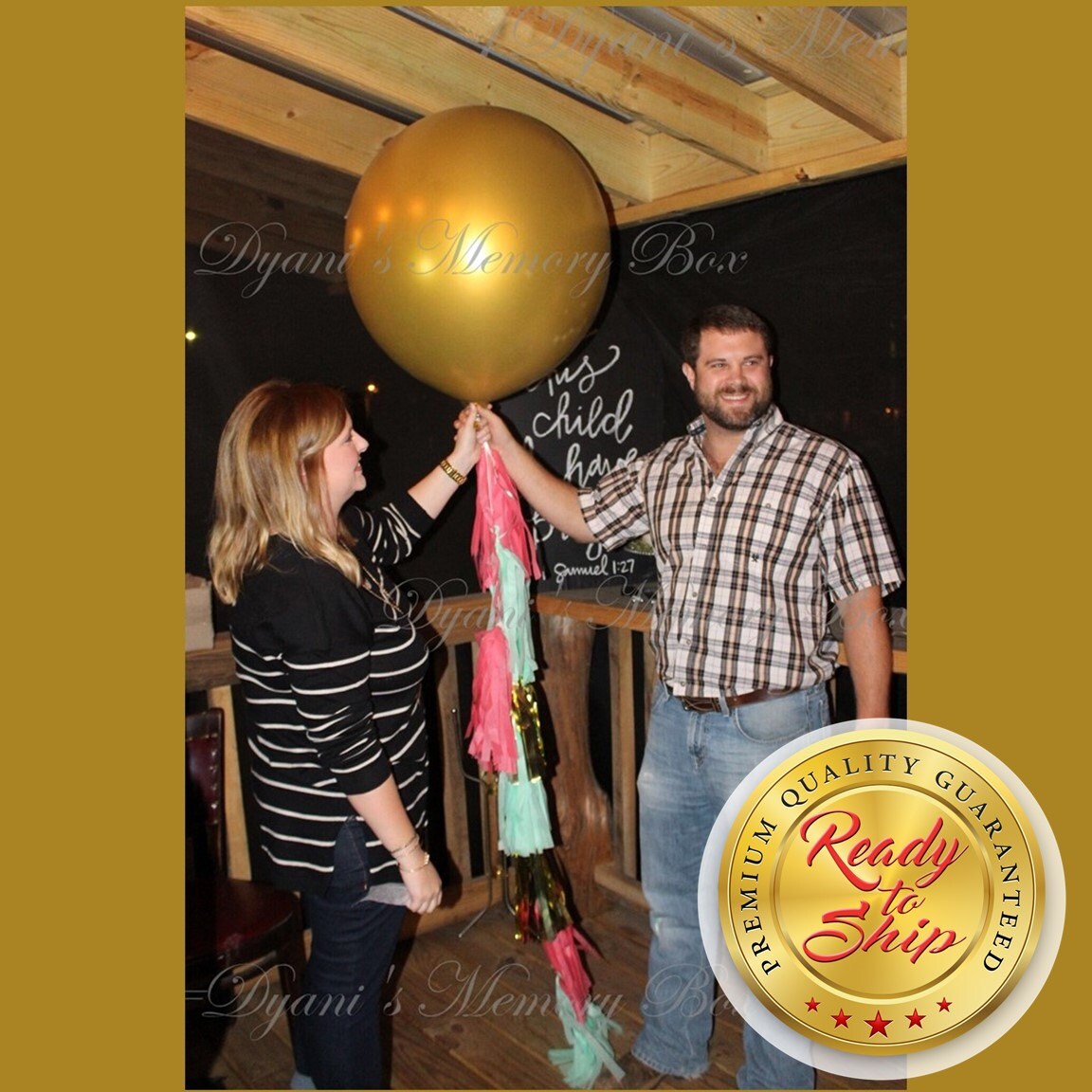 GOLD Baby Gender Reveal Balloon / 36" Confetti or Powder Filled …