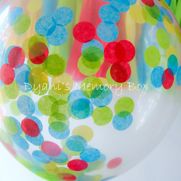 Set of 12  Biodegradable Confetti- Filled Balloons  / choose your colors confetti Balloons / Sprinkle Confetti Balloons