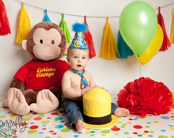 Circus Party Kit, Tissue Tassel Garland, Confetti Balloons