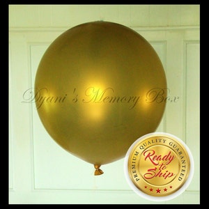 36&quot; Gold Round Latex Balloon / Birthday Balloon / Wedding Balloon / 3 ft Biodegradable Latex Balloon