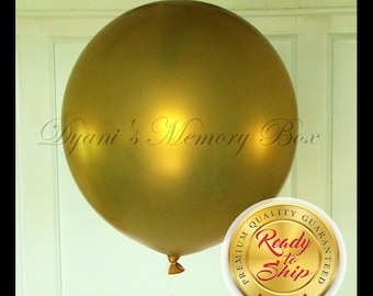 36" Gold Latex Balloon, Biodegradable Party Decor