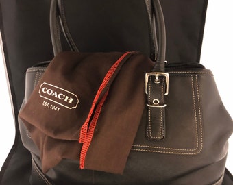 Coach classic black leather vintage satchel