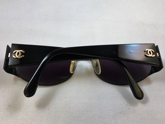 Chanel Black Oval Sunglasses Circa 1995 Adjustable Nose Pads -  Ireland