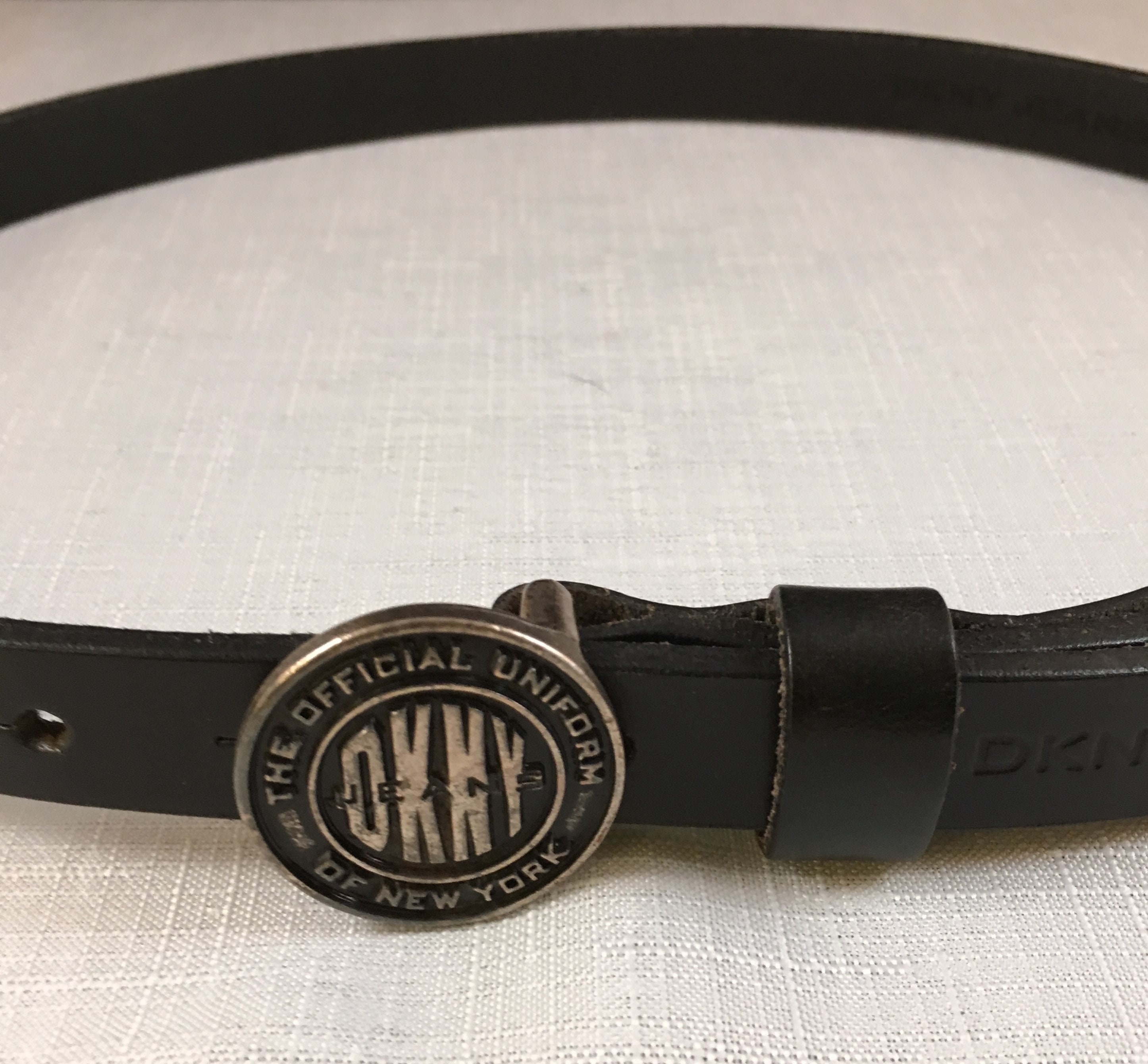 DKNY Jeans, Vintage Logo Black Leather Belt, Circa 1994 - Etsy