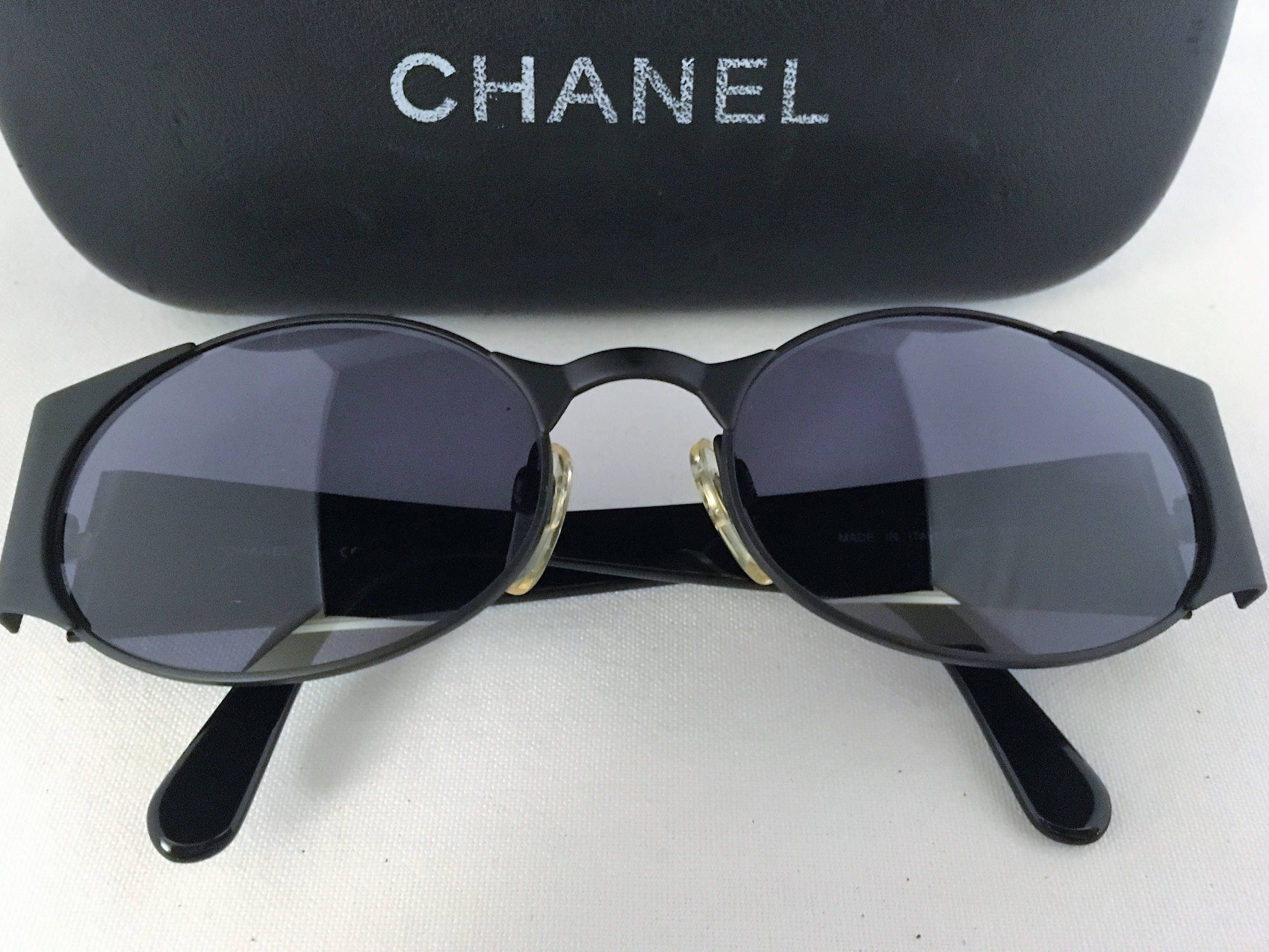 CHANEL Black Oval Sunglasses for Women for sale