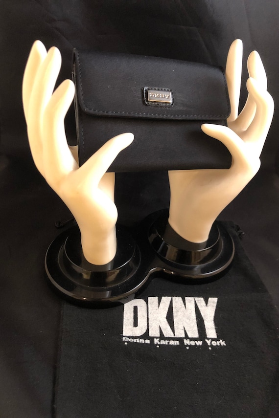 DKNY Classic black nylon French style wallet, circ