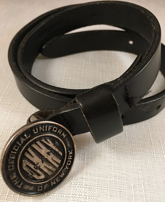 DKNY Jeans, Vintage Logo Black Leather Belt, Circa 1994 - Etsy