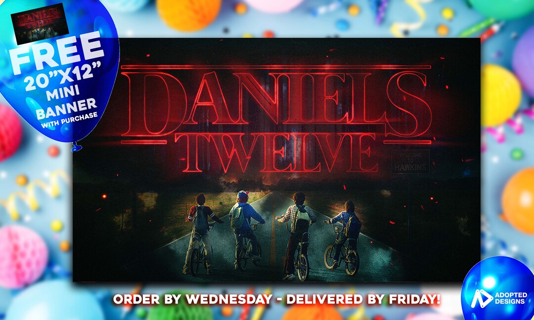 Stranger Things Birthday Banner Strangers Things Show 5 'x 3' Birthday