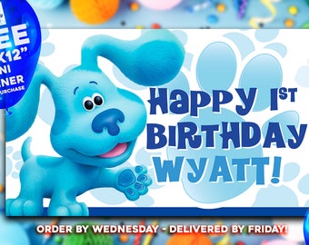 Blue's Clues Birthday Banner | Blue's Clues TV Show | 5 'x 3' Birthday Banner | FREE Mini Banner Included!  | FREE Shipping
