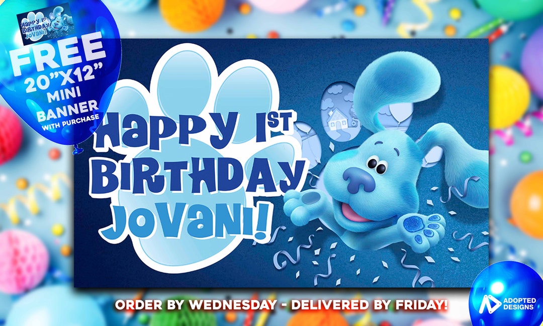 Blue's Clues Birthday Banner Blue's Clues TV Show 5 'x 3' Birthday ...