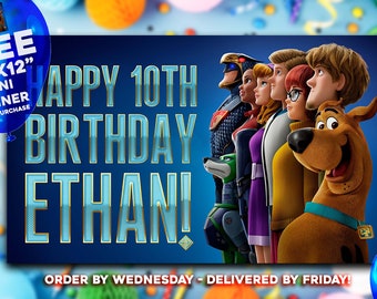 Scooby Doo Birthday Banner | Scooby Movie | 5 'x 3' Birthday Banner | FREE Mini Banner
