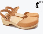 50 OFF Sandgrens Too Swedish Wooden Clogs for Women Sandgrens Clogs Saragasso Sandal Women Low Heel Shoes Leather Clogs Nude