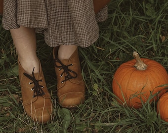 Swedish Wooden Boots for Women / Sandgrens Clogs / Chukka Cap Toe / Women High Heel / Boots Clogs / Leather Boots / Dexter Tan