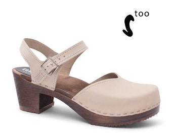 50% OFF Sandgrens Too / Swedish Wooden Clogs for Women / Sandgrens Clogs / Victoria Sandal / Women High Heel Shoes / Leather Clogs / Sand