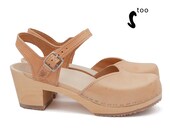 50 OFF Sandgrens Too Swedish Wooden Clogs for Women Sandgrens Clogs Victoria Sandal Women High Heel Shoes Leather Clogs Nude