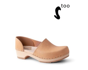 closed back wooden clogs