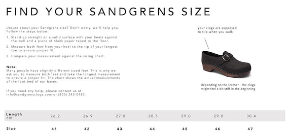 Sandgrens sizing best sale