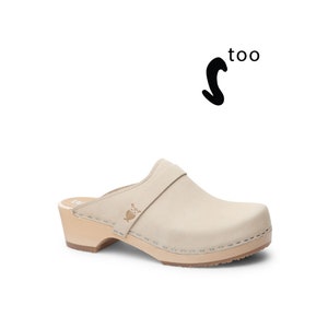 50% OFF Sandgrens Too / Swedish Wooden Clogs for Women / Sandgrens Clogs / Tokyo Mules / Women Low Heel Shoes / Leather Clogs / Sand