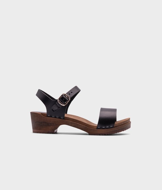 Swedish Wooden Clogs for Women Sandgrens Clogs Vienna Low Sandal Women Low Heel Shoes Vegetable Tanned Leather Clogs Black Etsy Canada