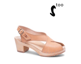 50% OFF Sandgrens Too / Swedish Wooden Clogs for Women / Sandgrens Clogs / Morocco Sandal / Women High Heel Shoes / Leather Clogs
