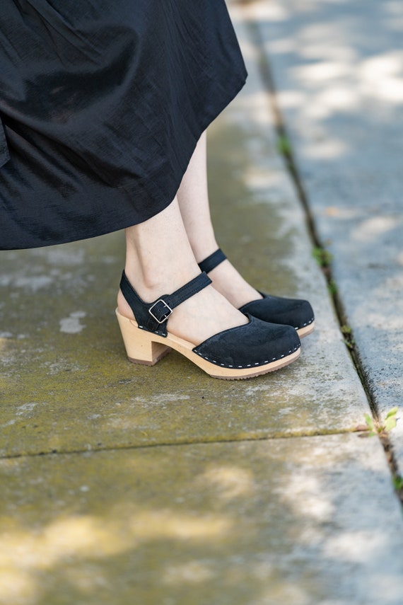 Sandgrens klompen vrouwen hoge hak schoenen plantaardig gelooid lederen klompen Schoenen damesschoenen Sandalen Zweedse houten klompen voor vrouwen naakt Stockholm sandaal 