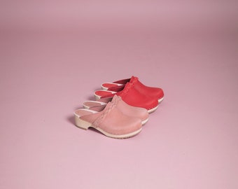 Blush Pink Clog Mules for Men / Braided Strap / Sandgrens / Nubuck Leather / Brussels