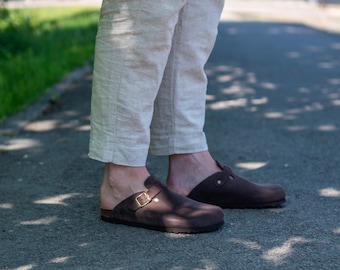 Cork Sandals, Women Slide, Summer Sandals,Handmade, Cushioned footbed, Sandgrens, Walnut Brown Nubuck Leather, Toledo