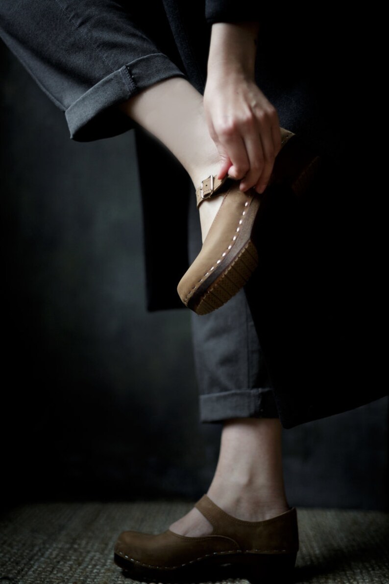 Swedish Wooden Clogs for Women / Sandgrens Clogs / Mary Jane | Etsy