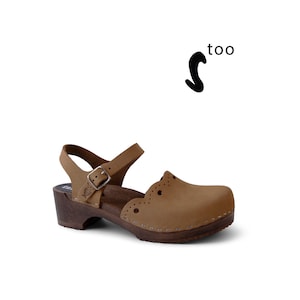 50% OFF Sandgrens Too / Swedish Wooden Clogs for Women / Sandgrens Clogs / Milan Sandal / Women Low Heel Shoes / Leather Clogs