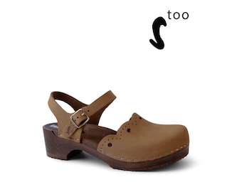 50% OFF Sandgrens Too / Swedish Wooden Clogs for Women / Sandgrens Clogs / Milan Sandal / Women Low Heel Shoes / Leather Clogs