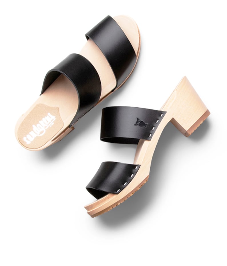 Black Studded Clog Sandals main image 1