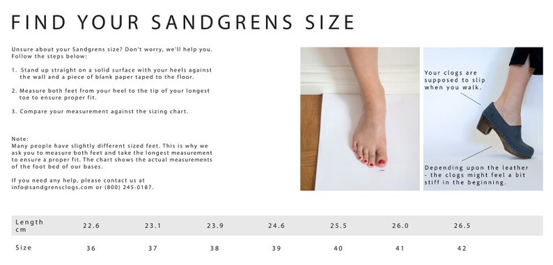 Size chart for Bridget