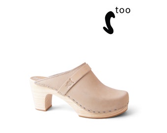 50% OFF Sandgrens Too / Swedish Wooden Clogs for Women / Sandgrens Clogs / Maya Mules / Women High Rise Shoes / Leather Clogs / Sand