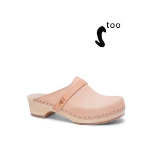 50% OFF Sandgrens Too / Swedish Wooden Clogs for Women / Sandgrens Clogs / Tokyo Mules / Women Low Heel Shoes / Leather Clogs / Ecru