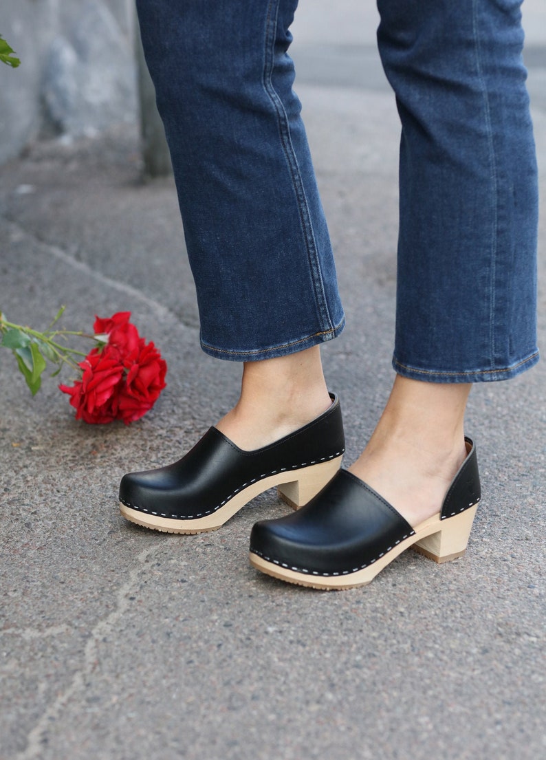 Swedish Wooden Clogs for Women / Sandgrens Clogs / Brett | Etsy