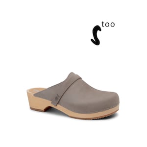 50% OFF Sandgrens Too / Swedish Wooden Clogs for Men / Sandgrens Clogs / Malmö Mules / Mens Low Heel Shoes / Leather Clogs / Stone