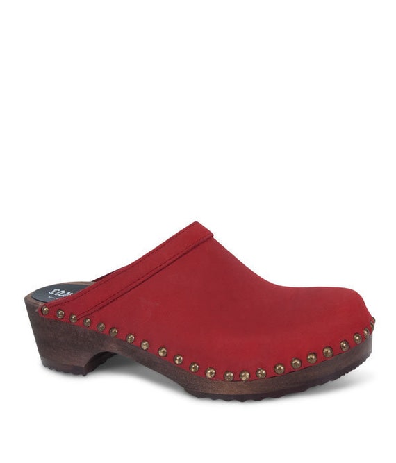 Zuecos suecos en cuero y madera exclusiva para mujer Esprit Nordique