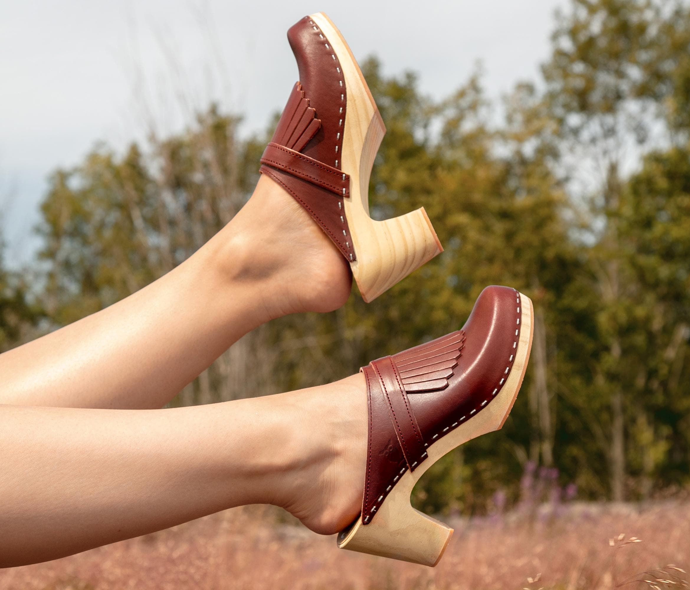靴 _Fot wood heel mules octagon _Fot wood heel mules octagon